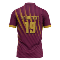 Custom West Indies Cricket Zipper Polo Shirt Palm Tree Sunburst Glory