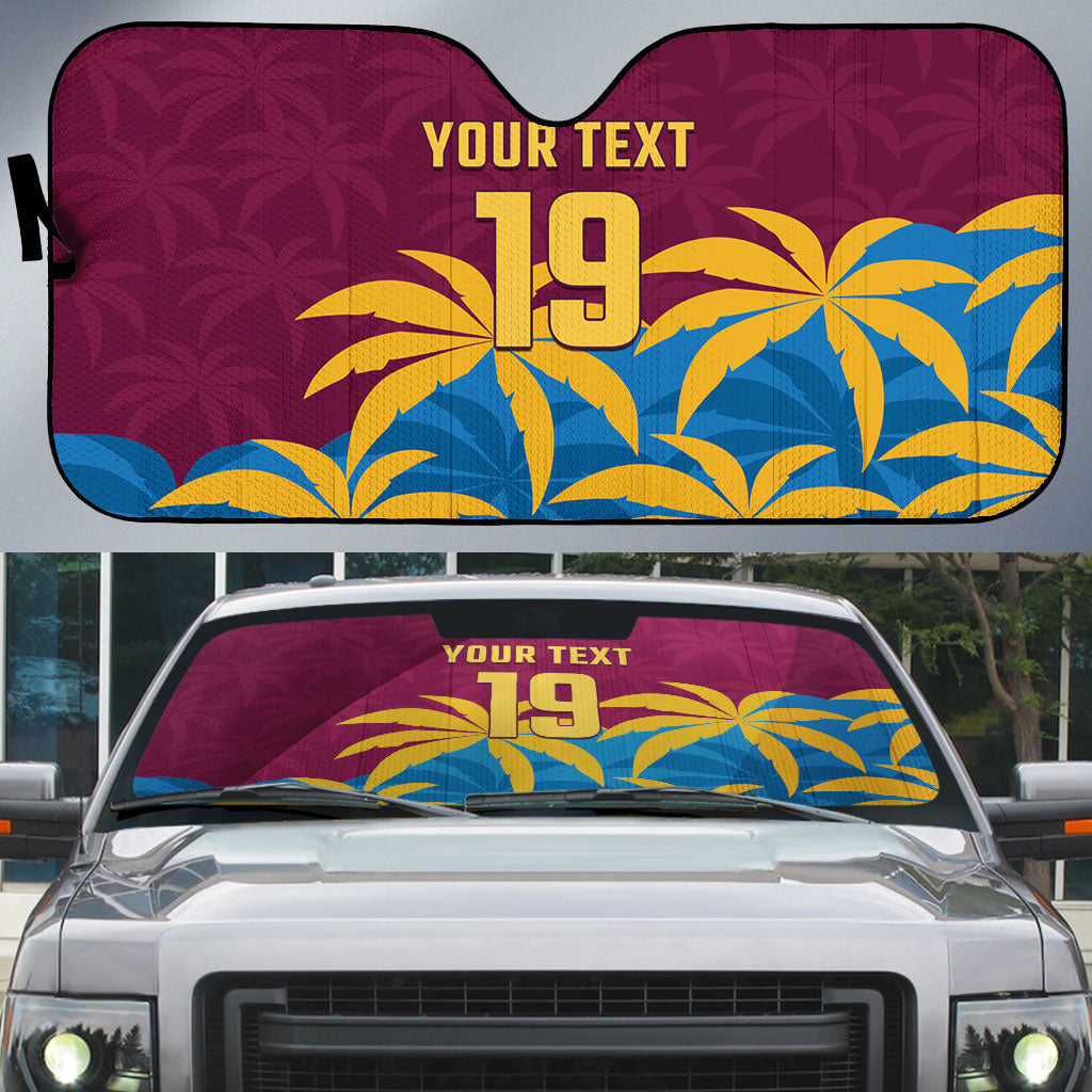 Custom West Indies Cricket Auto Sun Shade The Maroons Calypso Heritage