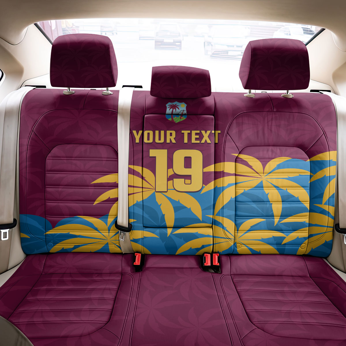 Custom West Indies Cricket Back Car Seat Cover The Maroons Calypso Heritage