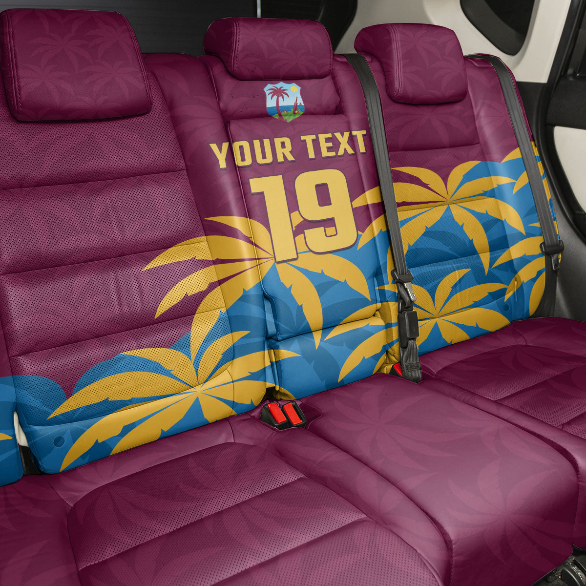 Custom West Indies Cricket Back Car Seat Cover The Maroons Calypso Heritage