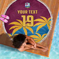 Custom West Indies Cricket Beach Blanket The Maroons Calypso Heritage