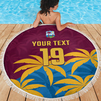 Custom West Indies Cricket Beach Blanket The Maroons Calypso Heritage