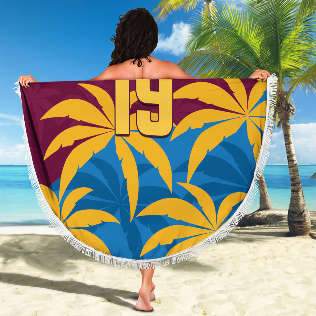 Custom West Indies Cricket Beach Blanket The Maroons Calypso Heritage
