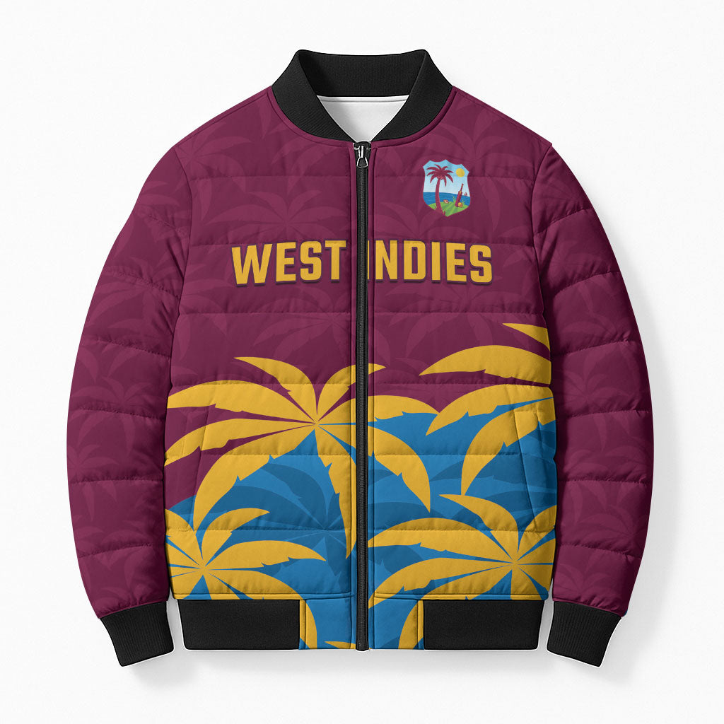 Custom West Indies Cricket Bomber Puffer Jacket The Maroons Calypso Heritage