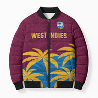 Custom West Indies Cricket Bomber Puffer Jacket The Maroons Calypso Heritage