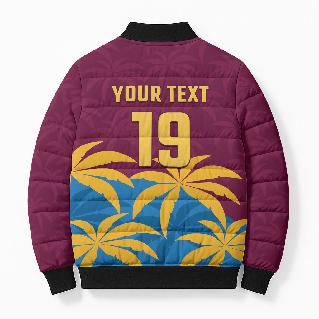 Custom West Indies Cricket Bomber Puffer Jacket The Maroons Calypso Heritage