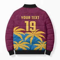 Custom West Indies Cricket Bomber Puffer Jacket The Maroons Calypso Heritage