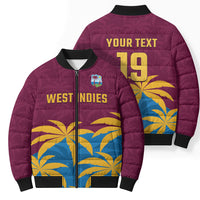 Custom West Indies Cricket Bomber Puffer Jacket The Maroons Calypso Heritage