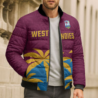 Custom West Indies Cricket Bomber Puffer Jacket The Maroons Calypso Heritage
