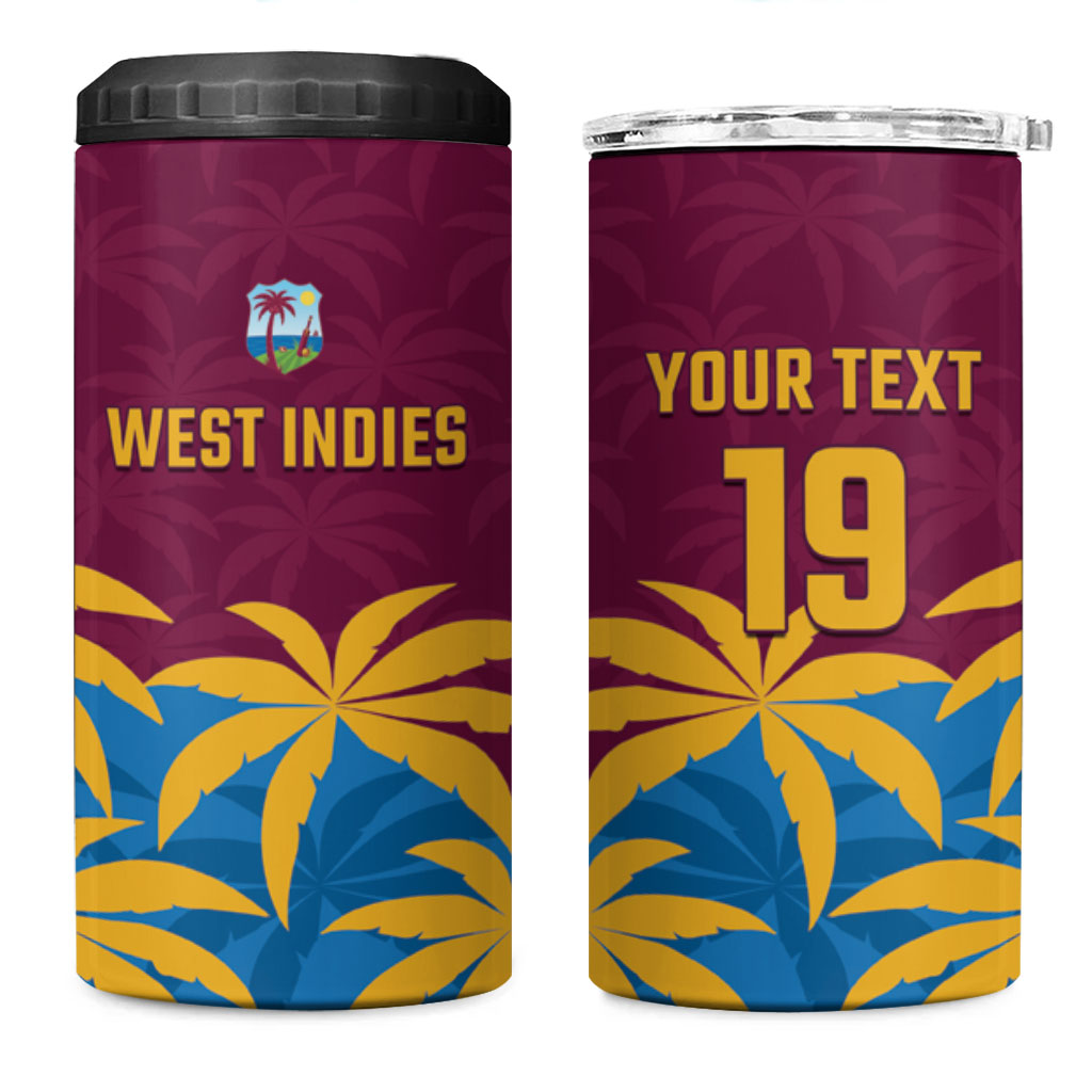 Custom West Indies Cricket 4 in 1 Can Cooler Tumbler The Maroons Calypso Heritage