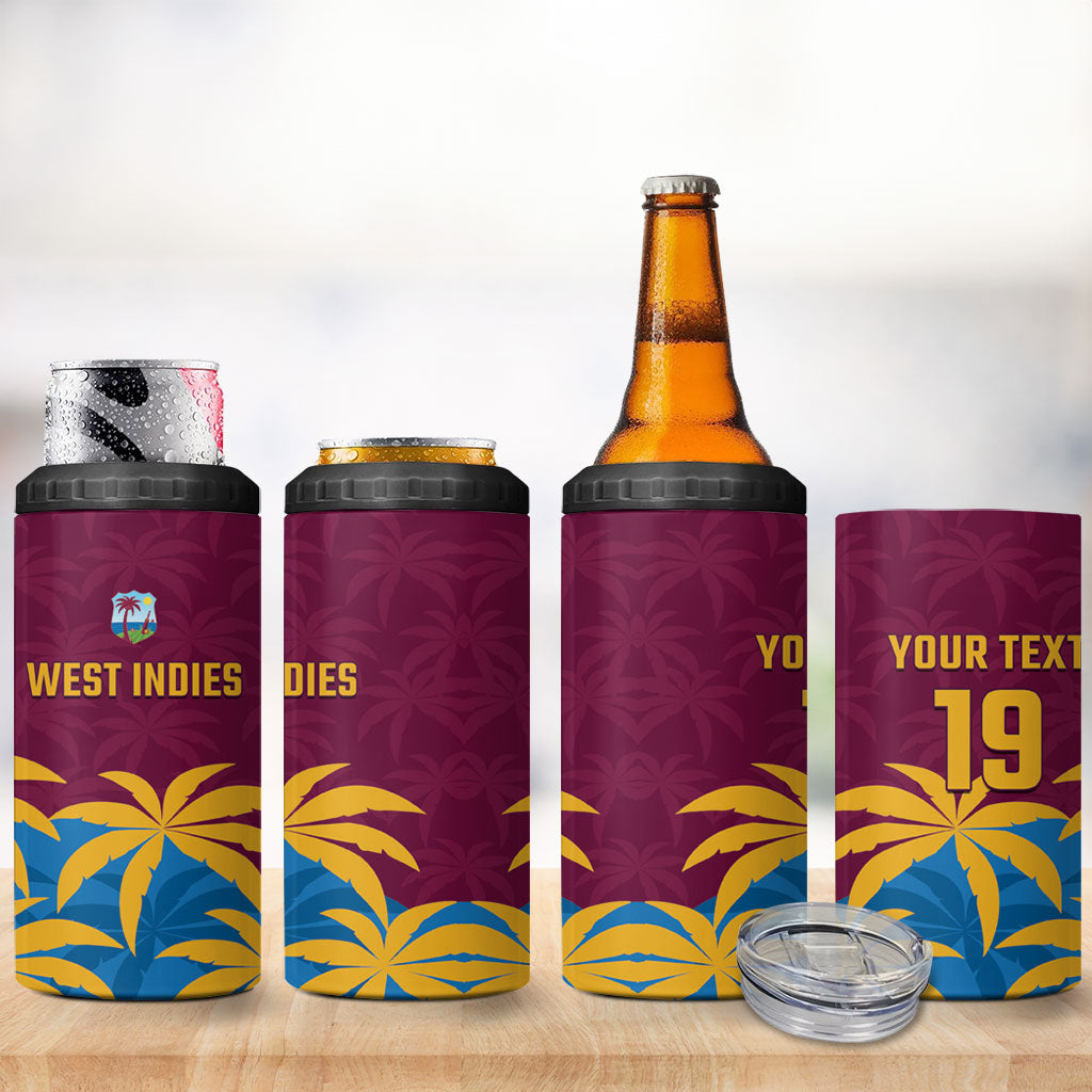 Custom West Indies Cricket 4 in 1 Can Cooler Tumbler The Maroons Calypso Heritage
