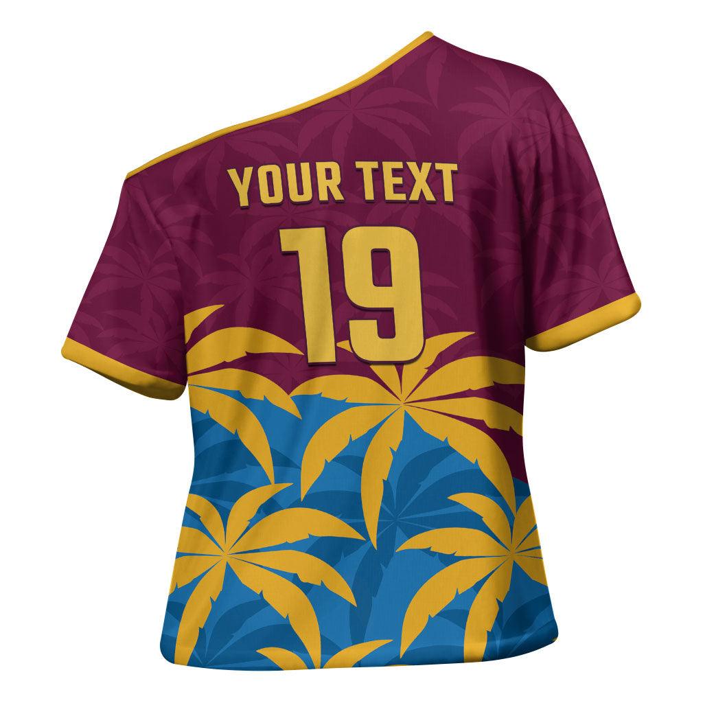 Custom West Indies Cricket Cross Shoulder Shirt The Maroons Calypso Heritage