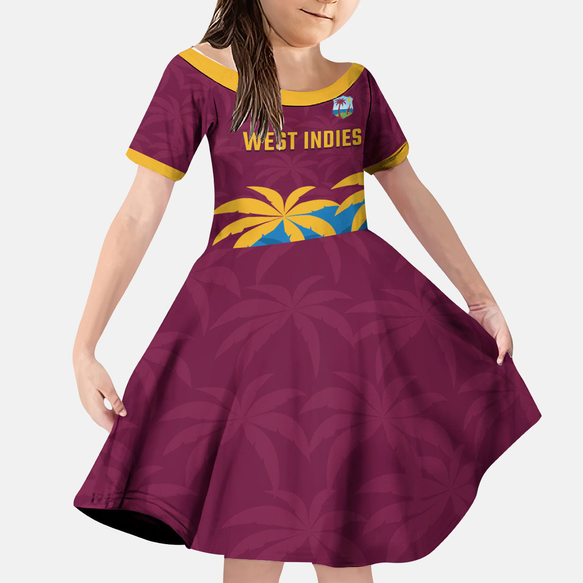 Custom West Indies Cricket Kid Short Sleeve Dress The Maroons Calypso Heritage
