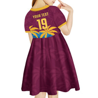 Custom West Indies Cricket Kid Short Sleeve Dress The Maroons Calypso Heritage