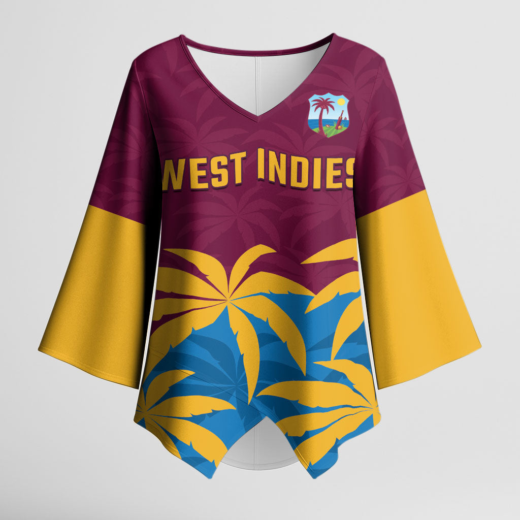 Custom West Indies Cricket Kimono Sleeve Blouse The Maroons Calypso Heritage