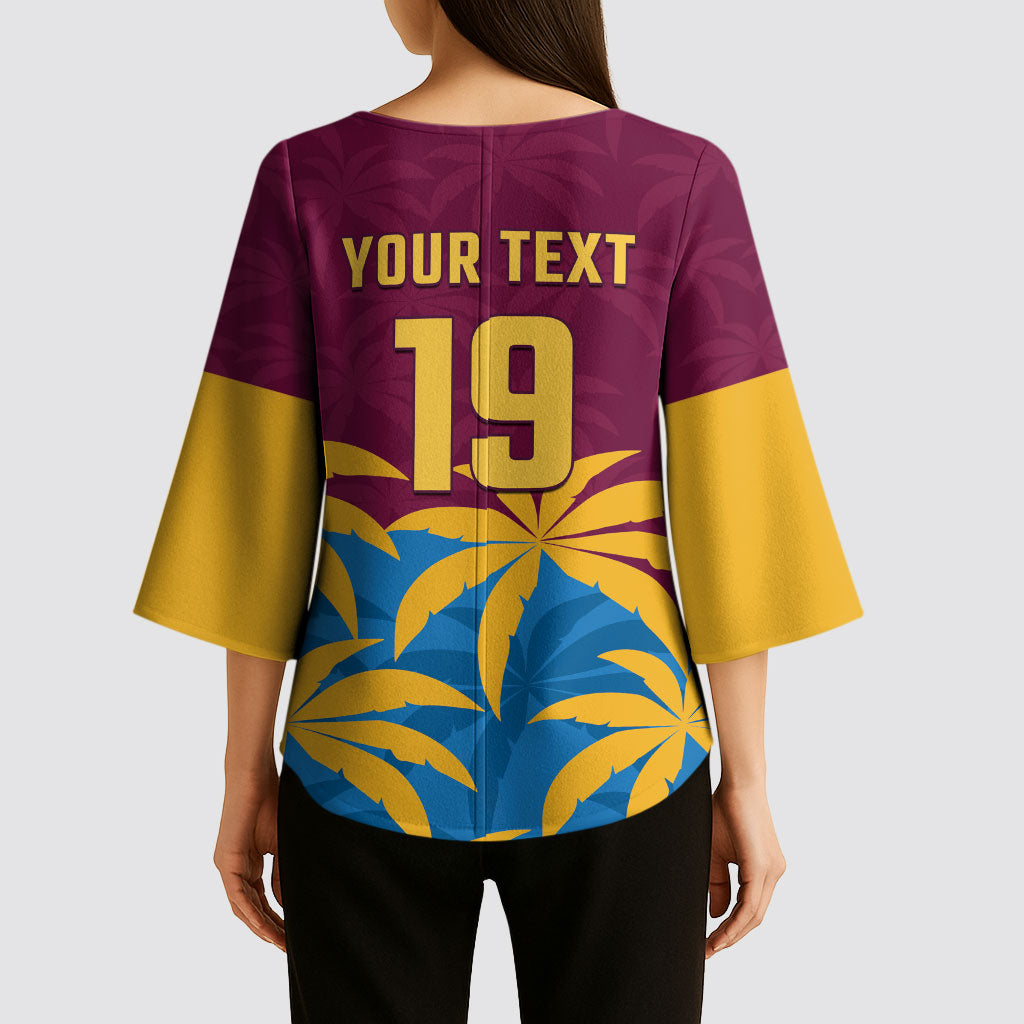 Custom West Indies Cricket Kimono Sleeve Blouse The Maroons Calypso Heritage