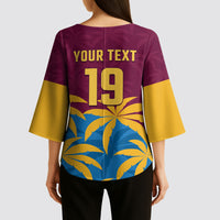 Custom West Indies Cricket Kimono Sleeve Blouse The Maroons Calypso Heritage