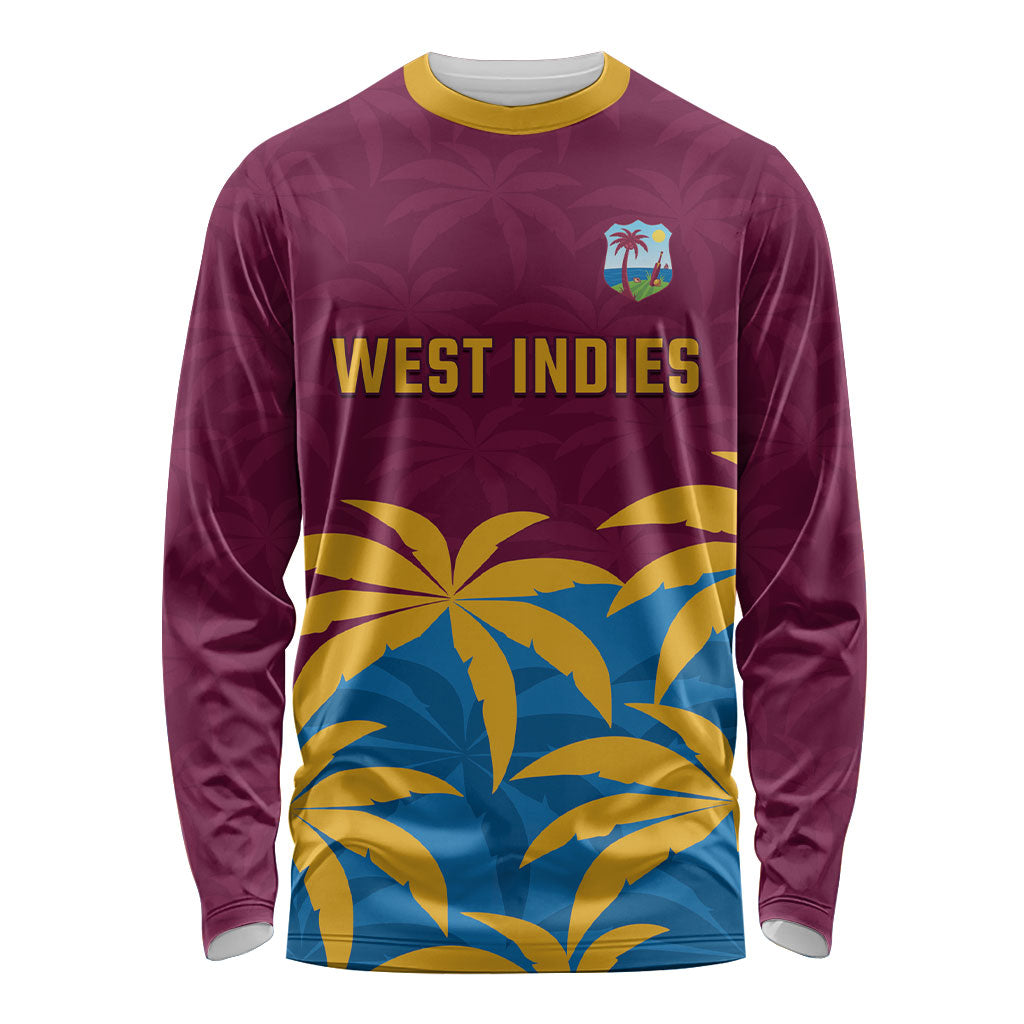 Custom West Indies Cricket Long Sleeve Shirt The Maroons Calypso Heritage
