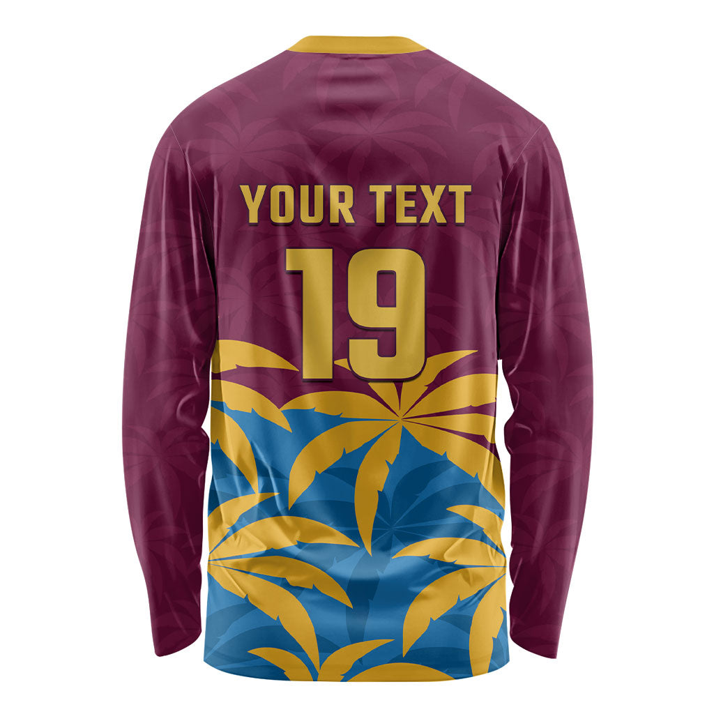 Custom West Indies Cricket Long Sleeve Shirt The Maroons Calypso Heritage