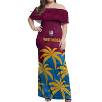 Custom West Indies Cricket Off Shoulder Maxi Dress The Maroons Calypso Heritage