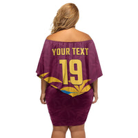 Custom West Indies Cricket Off Shoulder Short Dress The Maroons Calypso Heritage