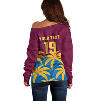Custom West Indies Cricket Off Shoulder Sweater The Maroons Calypso Heritage