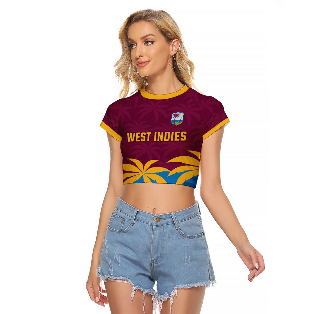 Custom West Indies Cricket Raglan Cropped T Shirt The Maroons Calypso Heritage