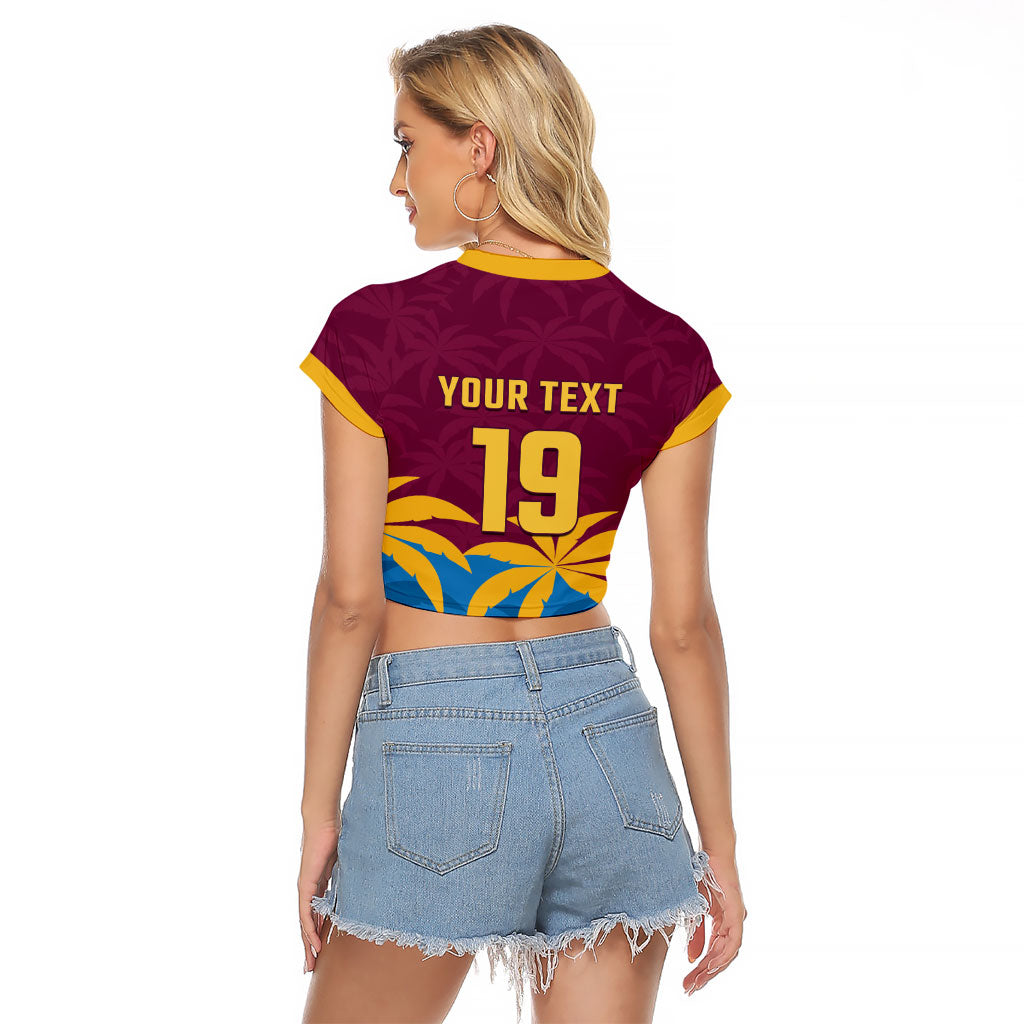Custom West Indies Cricket Raglan Cropped T Shirt The Maroons Calypso Heritage