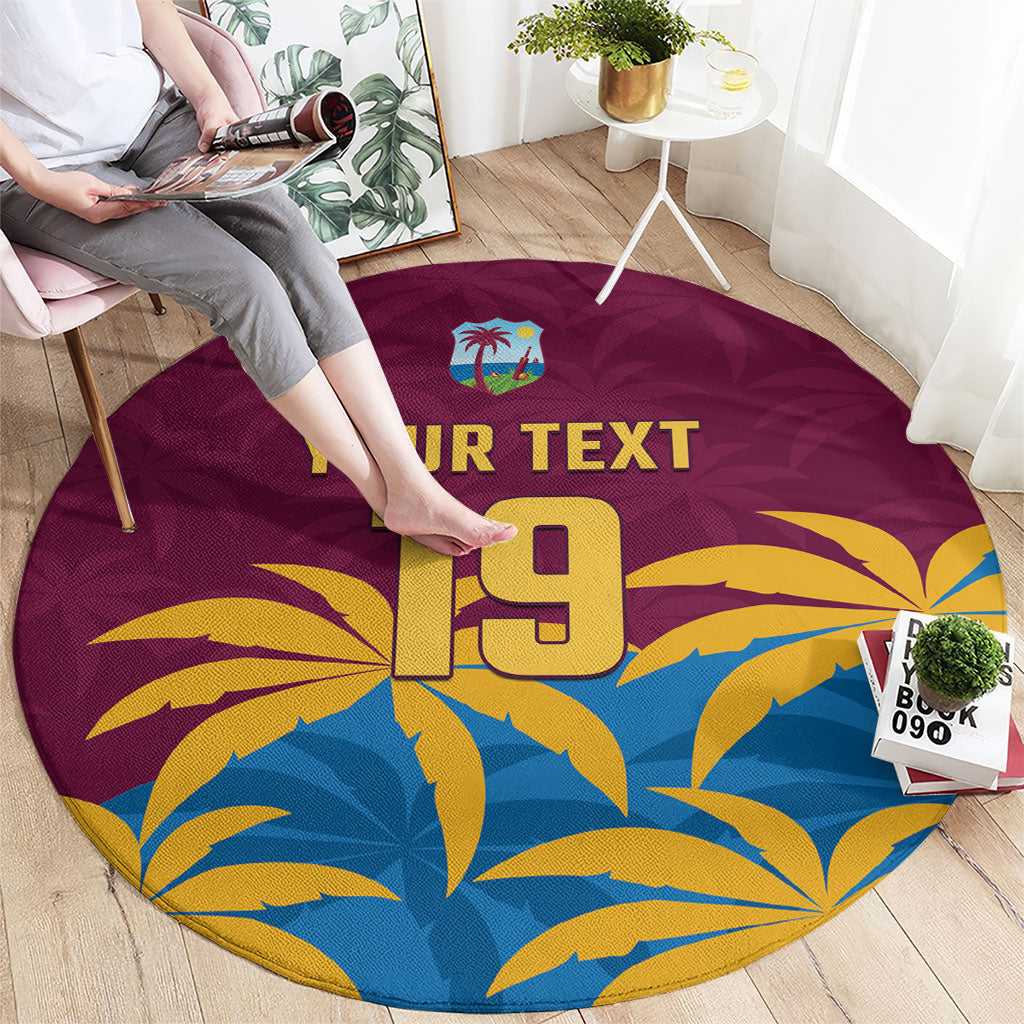 Custom West Indies Cricket Round Carpet The Maroons Calypso Heritage