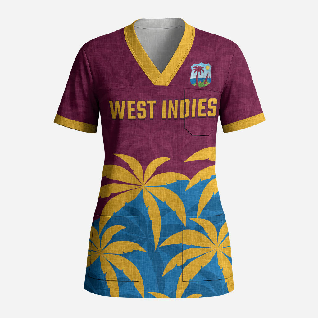 Custom West Indies Cricket Scrub Top The Maroons Calypso Heritage