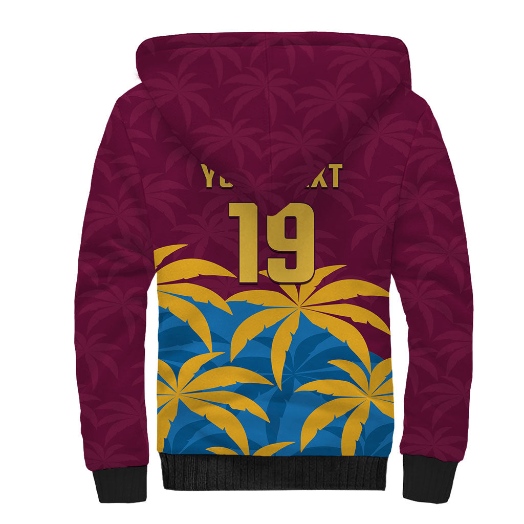 Custom West Indies Cricket Sherpa Hoodie The Maroons Calypso Heritage