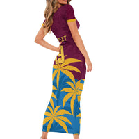 Custom West Indies Cricket Short Sleeve Bodycon Dress The Maroons Calypso Heritage