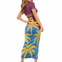 Custom West Indies Cricket Short Sleeve Bodycon Dress The Maroons Calypso Heritage LT19