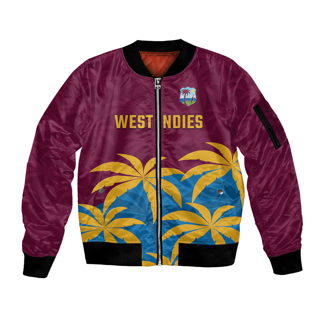 Custom West Indies Cricket Sleeve Zip Bomber Jacket The Maroons Calypso Heritage