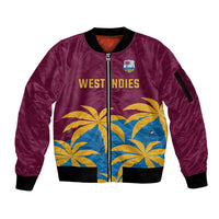 Custom West Indies Cricket Sleeve Zip Bomber Jacket The Maroons Calypso Heritage