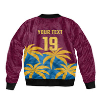 Custom West Indies Cricket Sleeve Zip Bomber Jacket The Maroons Calypso Heritage
