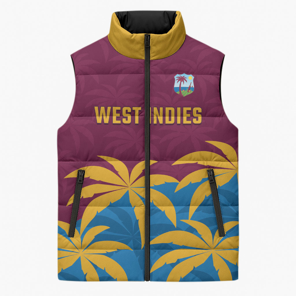 Custom West Indies Cricket Sleeveless Puffer Jacket The Maroons Calypso Heritage