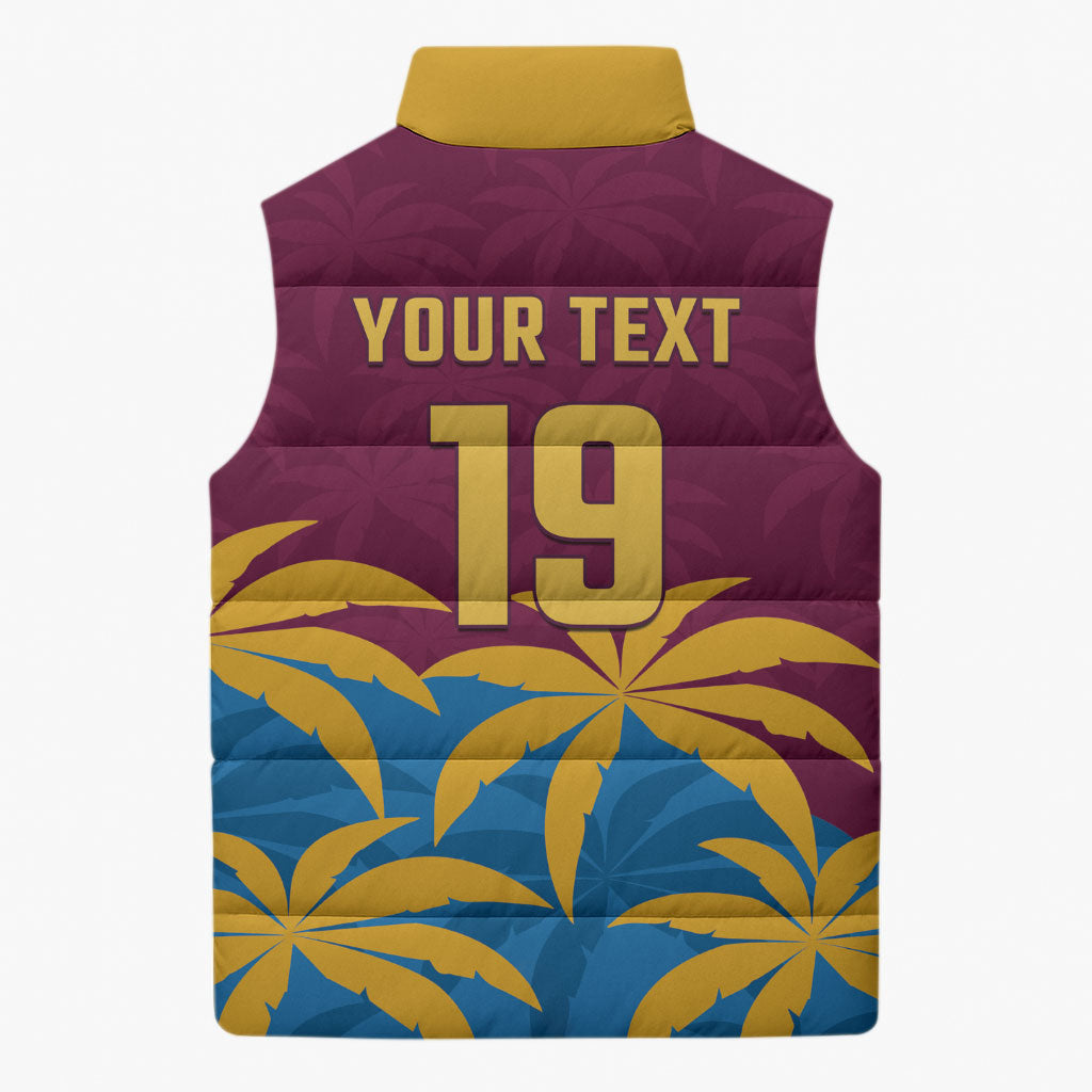 Custom West Indies Cricket Sleeveless Puffer Jacket The Maroons Calypso Heritage