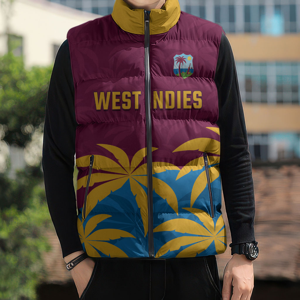 Custom West Indies Cricket Sleeveless Puffer Jacket The Maroons Calypso Heritage