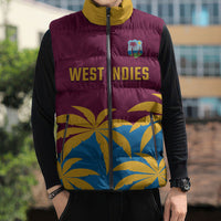 Custom West Indies Cricket Sleeveless Puffer Jacket The Maroons Calypso Heritage