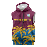 Custom West Indies Cricket Sleeveless Zip Hoodie The Maroons Calypso Heritage
