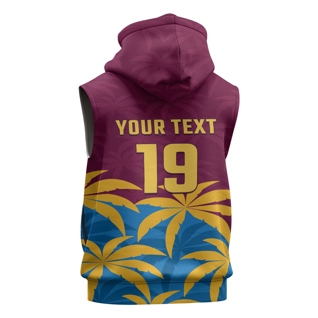 Custom West Indies Cricket Sleeveless Zip Hoodie The Maroons Calypso Heritage