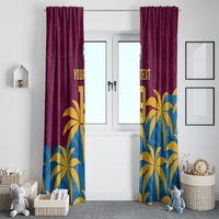 Custom West Indies Cricket Window Curtain The Maroons Calypso Heritage