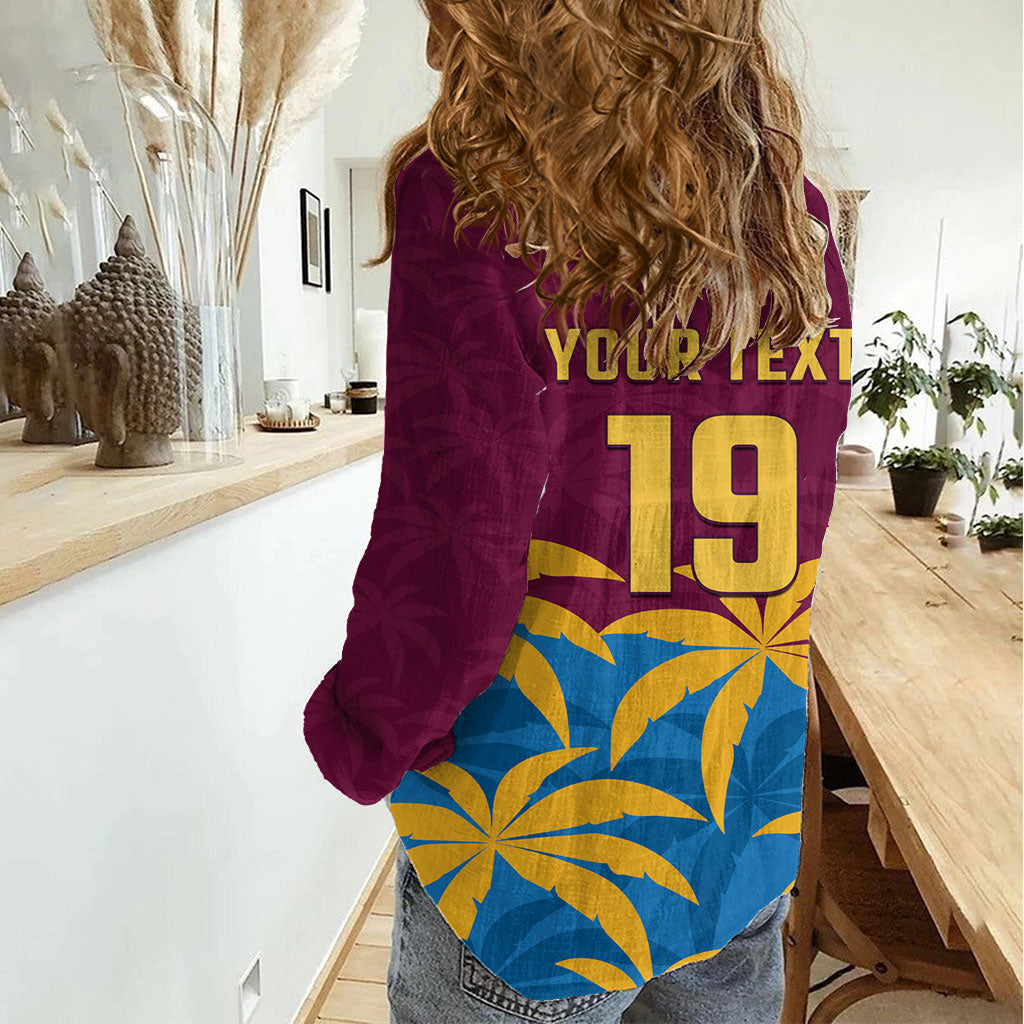 Custom West Indies Cricket Women Casual Shirt The Maroons Calypso Heritage