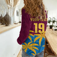 Custom West Indies Cricket Women Casual Shirt The Maroons Calypso Heritage