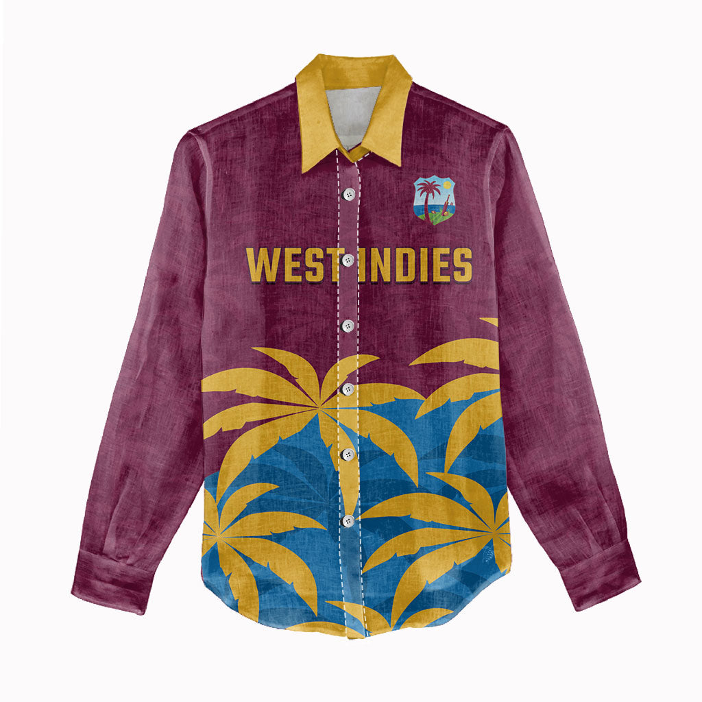 Custom West Indies Cricket Women Casual Shirt The Maroons Calypso Heritage