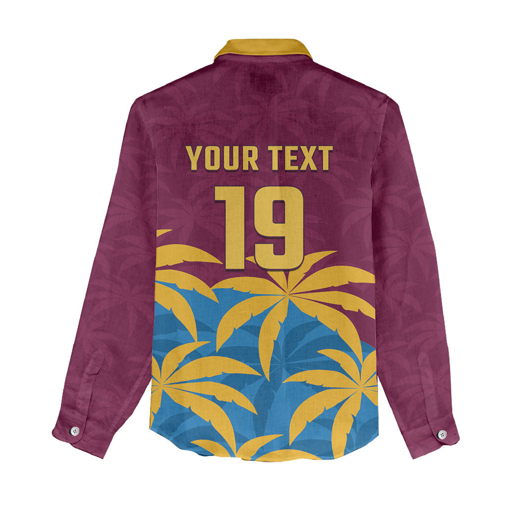 Custom West Indies Cricket Women Casual Shirt The Maroons Calypso Heritage