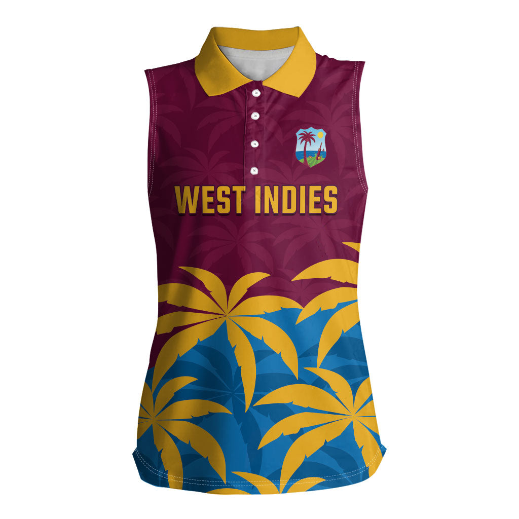 Custom West Indies Cricket Women Sleeveless Polo Shirt The Maroons Calypso Heritage