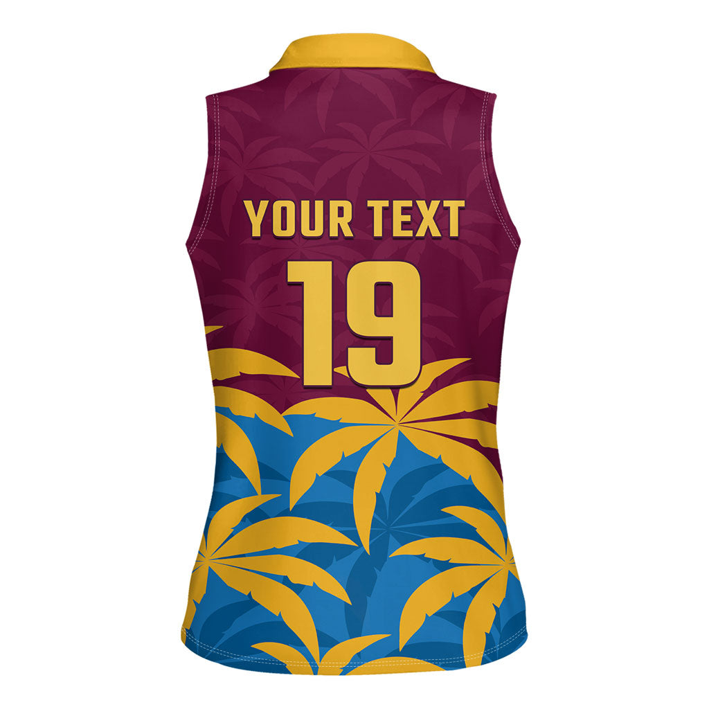 Custom West Indies Cricket Women Sleeveless Polo Shirt The Maroons Calypso Heritage