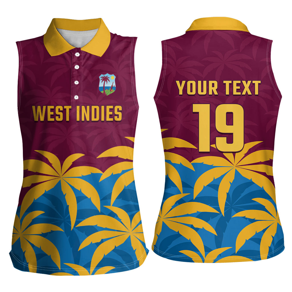 Custom West Indies Cricket Women Sleeveless Polo Shirt The Maroons Calypso Heritage